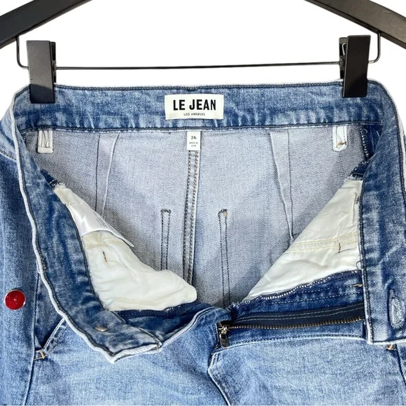 Le Jean Studded Frankie Barrel Jeans in Blue Haven Size 26 High Rise - Picture 8 of 11